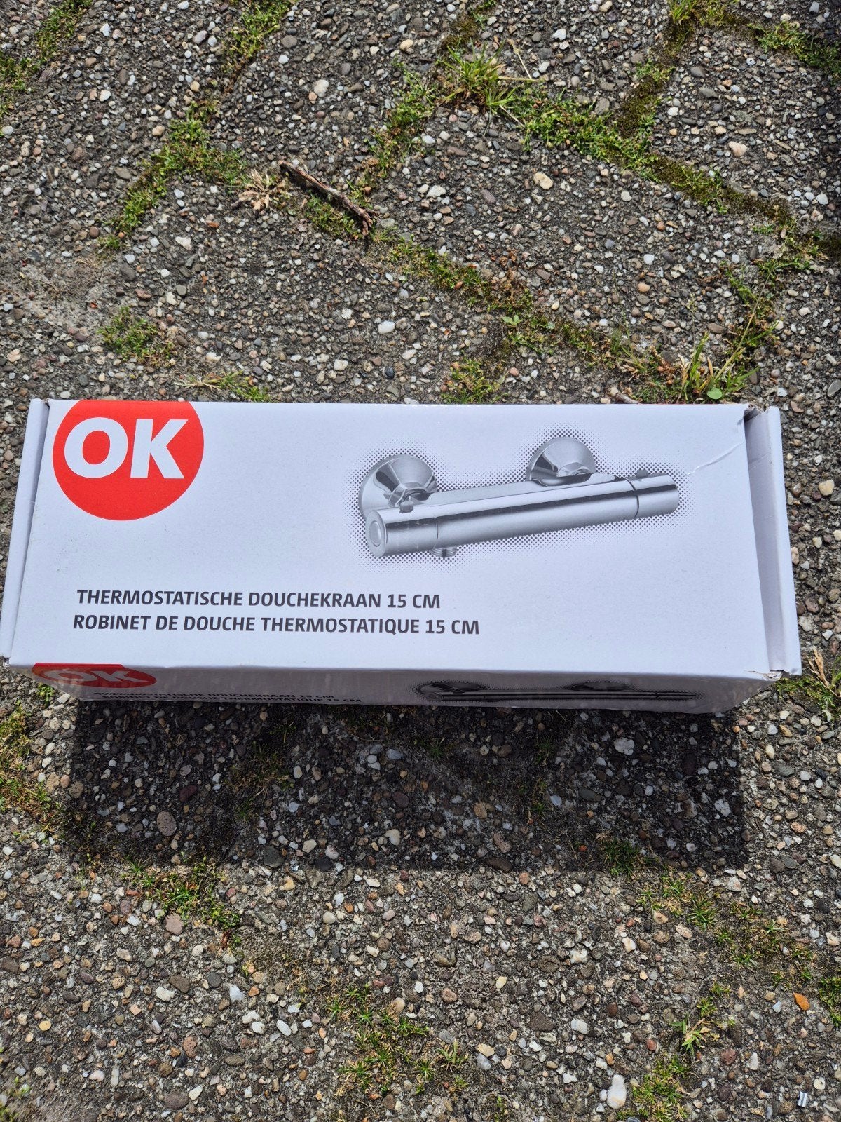 OK Thermostatische Douchekraan 15 cm - Nieuw in doos, Ophalen, Nieuw, Chroom, Kraan