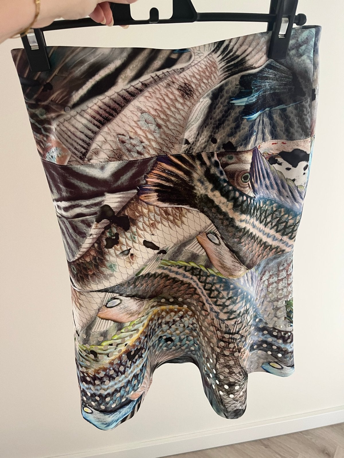 Marccain rok met vissenprint en onderrok, maat 36, Meerkleurig, Ophalen of Verzenden, Zo goed als nieuw, Maat 36 (S)