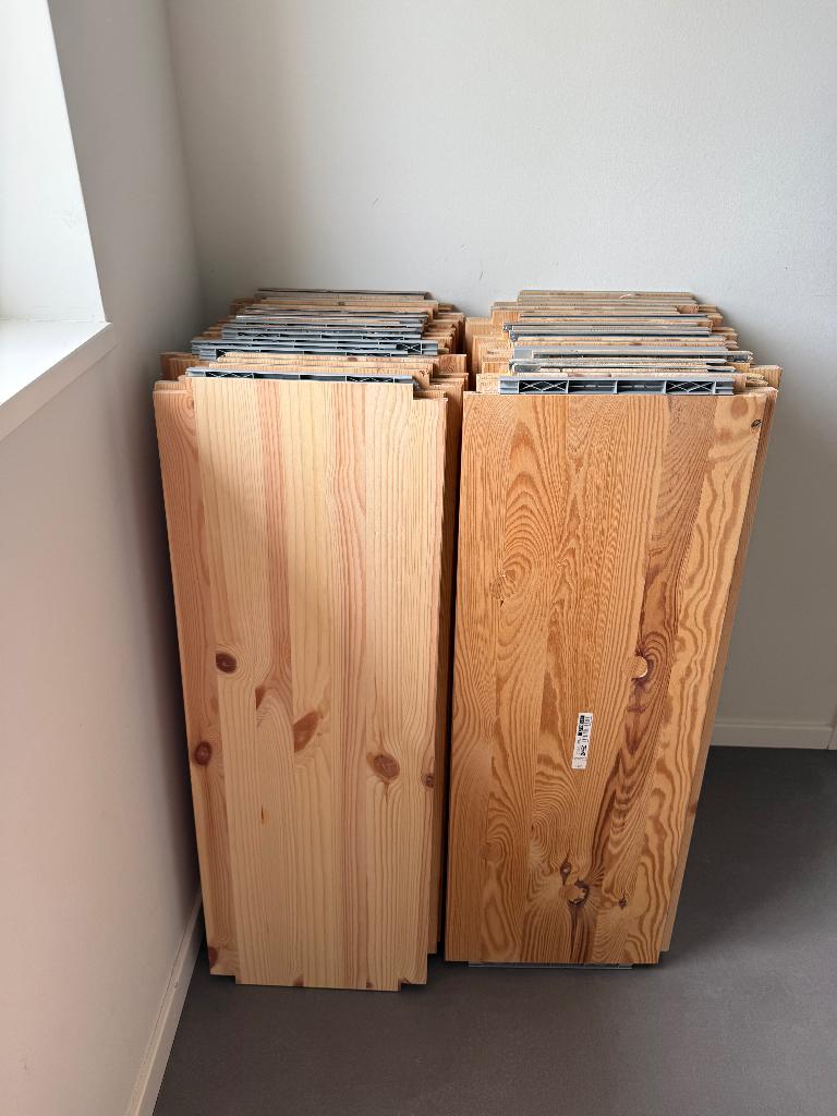 IKEA Ivar planken 83*30 + staanders en kruisen (38 planken), Ophalen, Gebruikt