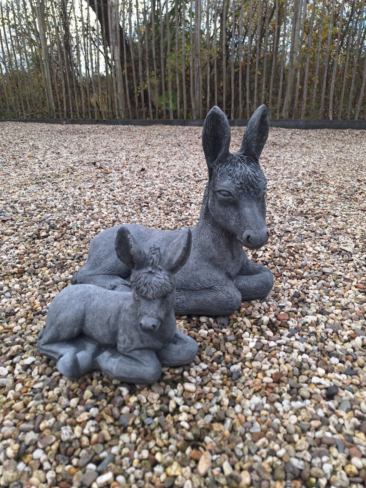 Set van 2 betonnen ezel beelden, 50 cm en 30 cm hoog, Ophalen, Nieuw, Beton, Dierenbeeld