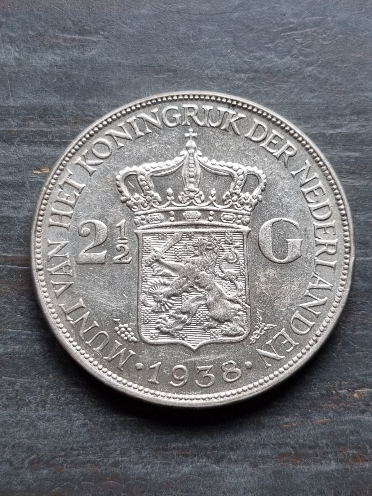 rijksdaalder 1938 grof haar Wilhelmina, Postzegels en Munten, Ophalen of Verzenden, Koningin Wilhelmina, 2½ gulden, Zilver