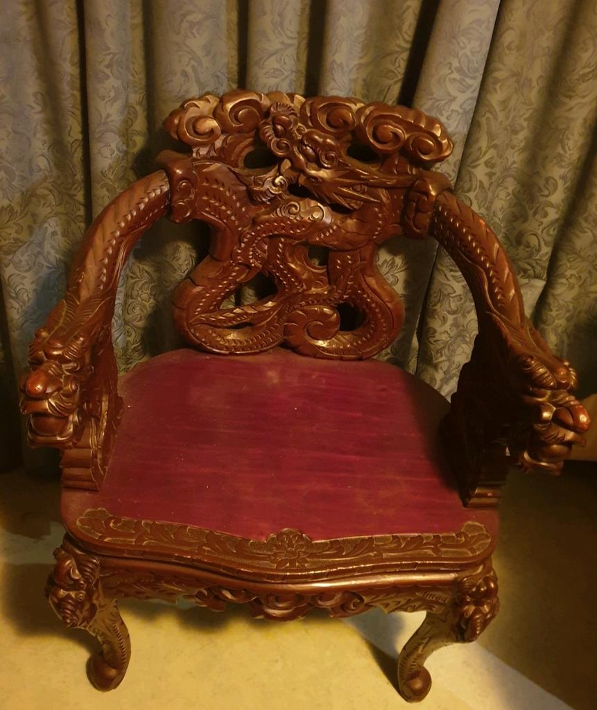 Chinese drakenstoel, Antiek en Kunst, Antiek | Meubels | Stoelen en Banken, Ophalen