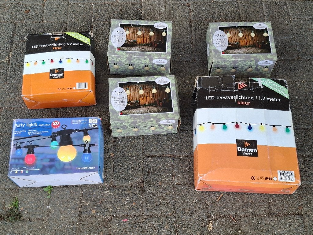 DIVERSE LED FEESTVERLICHTING GEKLEURD OF WARM WIT, Tuin en Terras, Ophalen, Kunststof, Minder dan 50 watt, Led