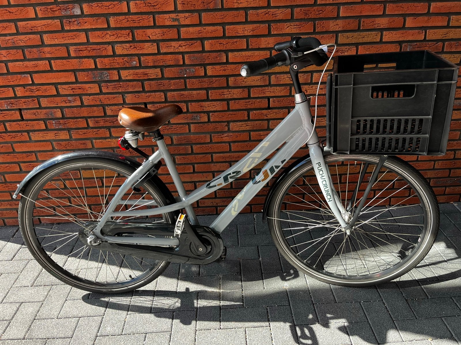 Puch Crunch Damesfiets met voordrager en 3 versnellingen, Terugtraprem, Gebruikt, Versnellingen, 50 tot 53 cm