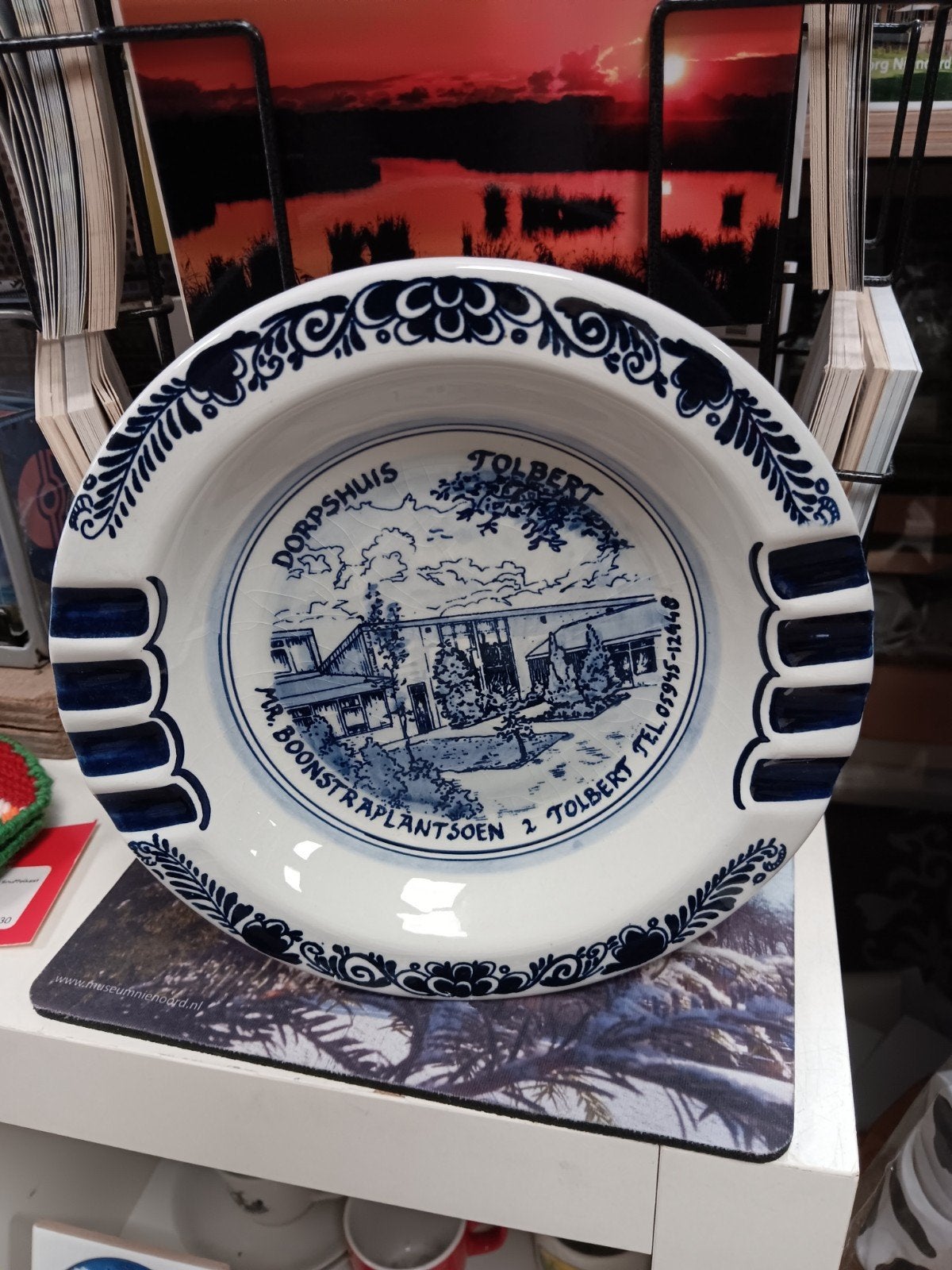 Delfts Blauw Asbak 'Dorpshuis Tolbert', Ophalen of Verzenden