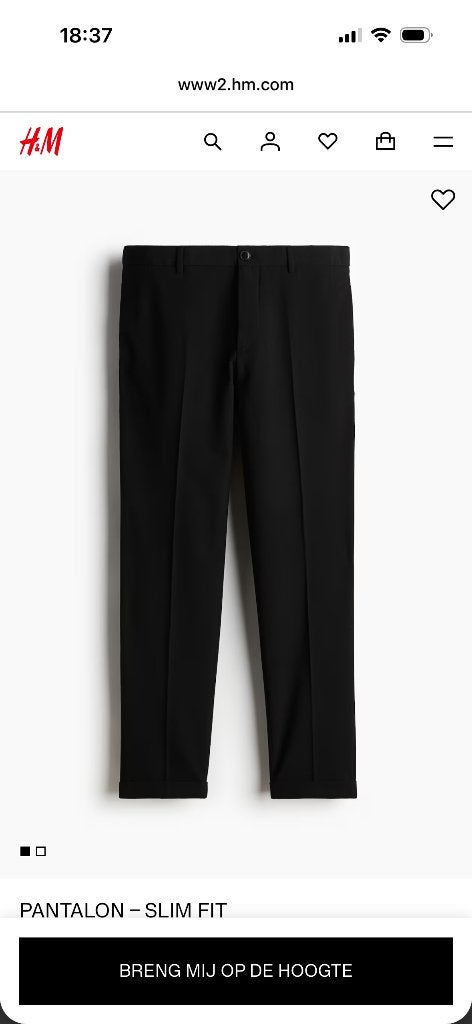 Zwarte pantalon slim fit H&M maat 32 , nieuw, Ophalen, Zwart, Nieuw, H&M
