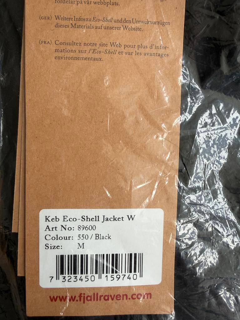 Fjallraven Keb Eco-Shell Jacket W - Maat M - Nieuw, Ophalen, Nieuw, Maat 38/40 (M), Zwart