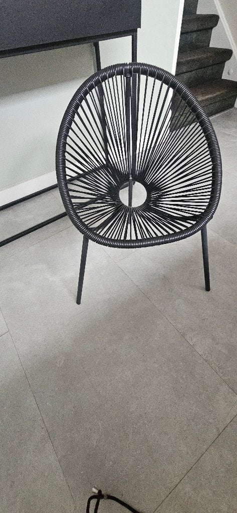 Draadstoel zwart kind, Ophalen, Kunststof, Zwart, Scandinavisch