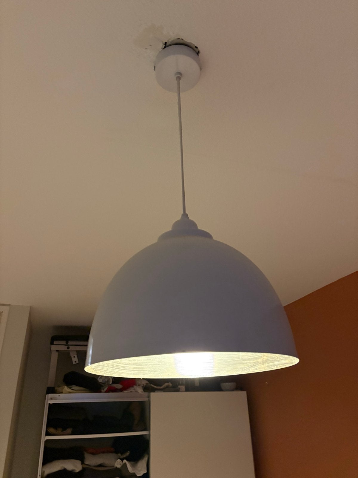 Witte Loods5 hanglamp met koepelvormige kap, Ophalen of Verzenden, Gebruikt, Metaal, E27 (groot)