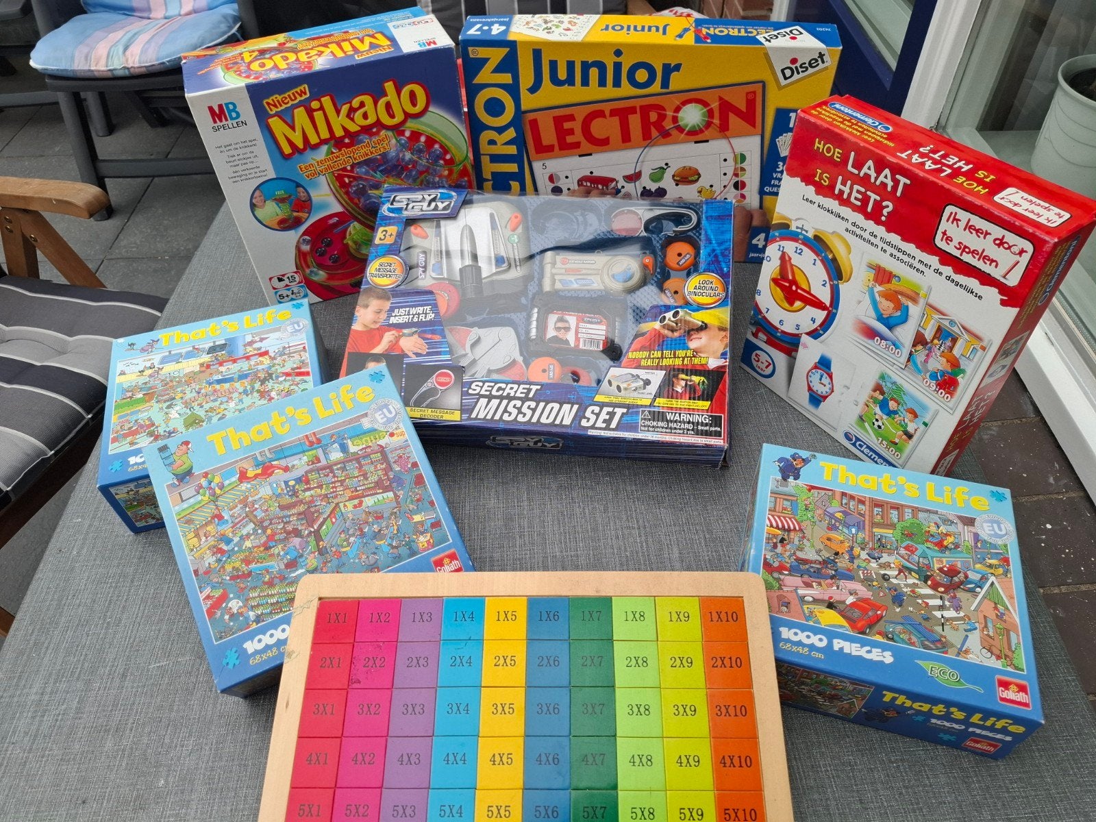 Spellenpakket: Mikado, LECTRON, Secret Miss., puzzels & mee, Ophalen of Verzenden, 500 t/m 1500 stukjes, Gebruikt, Legpuzzel
