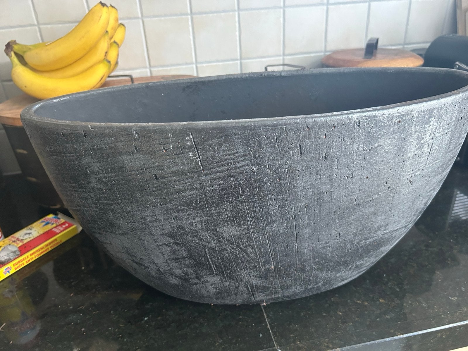 Decoratieve schaal, ovaal, zwart, 50x25x20 cm, Ophalen, Overige materialen, Gebruikt, Schaal