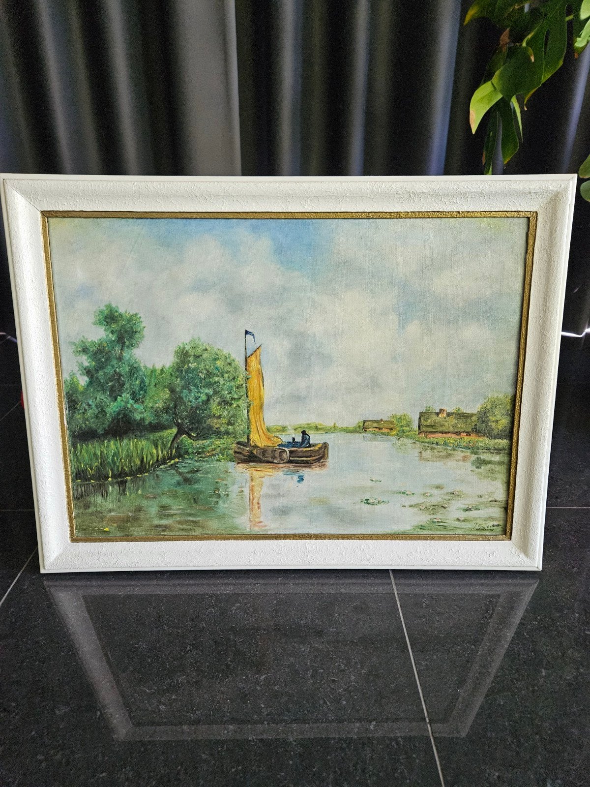 Romantisch Landschap Schilderij - J. Roosenboom 1963, Ophalen of Verzenden
