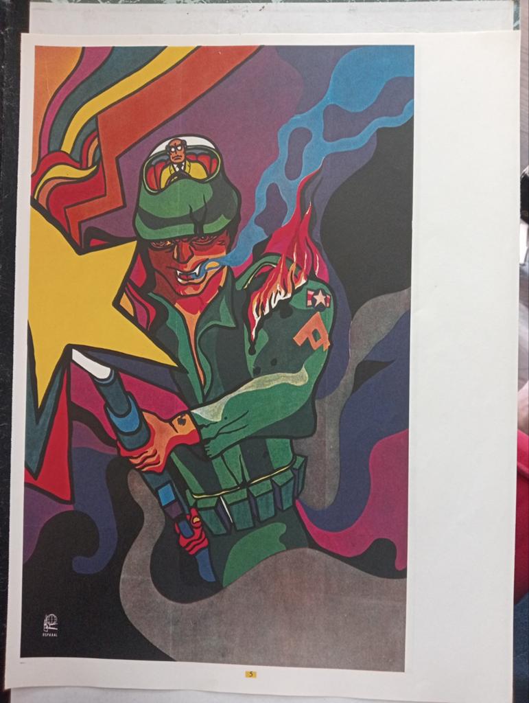 Poster Cuba 1970 Deep State Industrial Military Complex, Verzamelen, Ophalen of Verzenden, Gebruikt, A1 t/m A3, Film en Tv