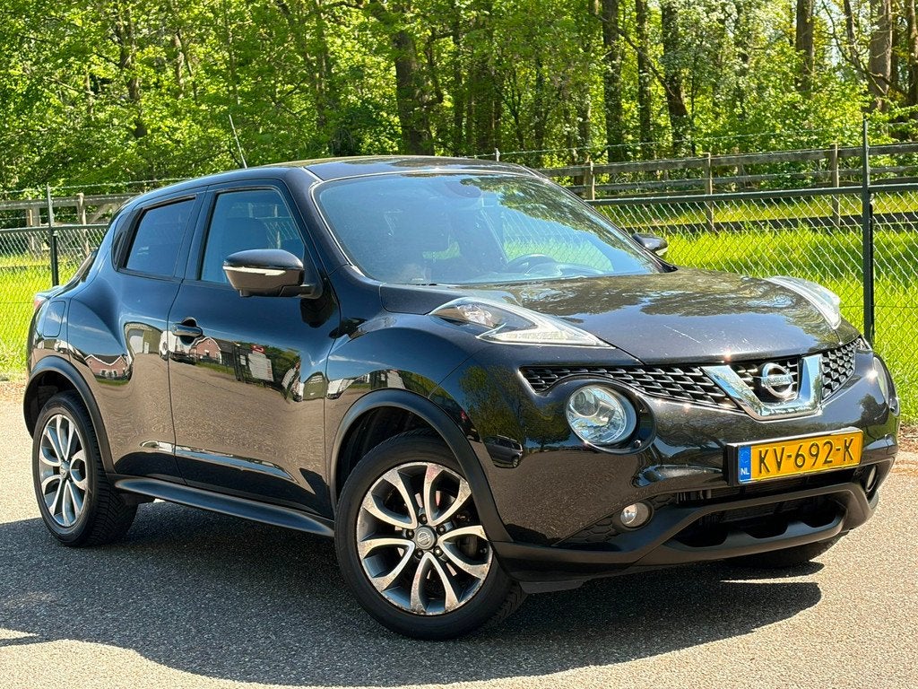 Nissan Juke 1.2 DIG-T S/S Tekna /Luxe/Xenon/Pano/Navi/360Cam, Auto's, Nissan, Voorwielaandrijving, 116 pk, Zwart, Leder