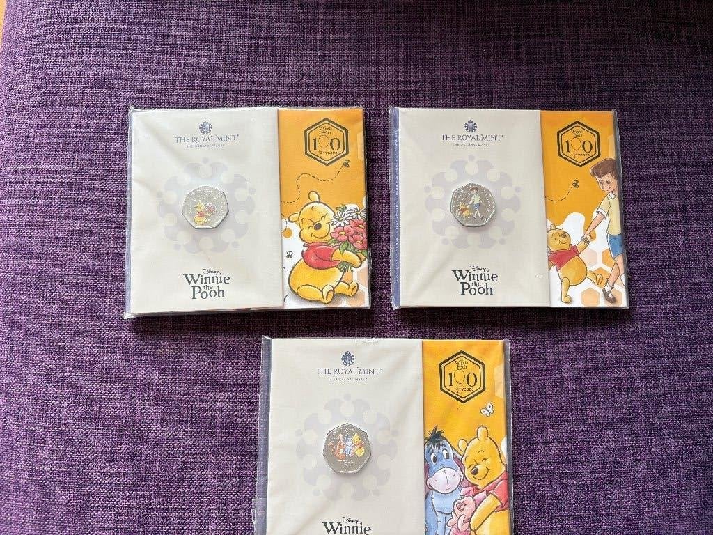 3 speciale munten Winnie the Pooh (Royal Mint), Postzegels en Munten, Ophalen of Verzenden, Overige landen