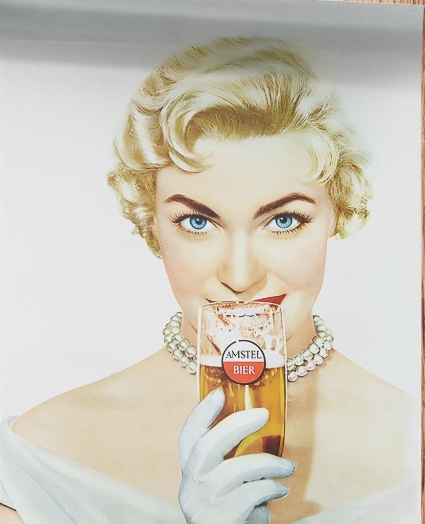 AMSTEL Bier retro Poster, Verzenden, Nieuw, Reclamebord, Plaat of Schild, Amstel