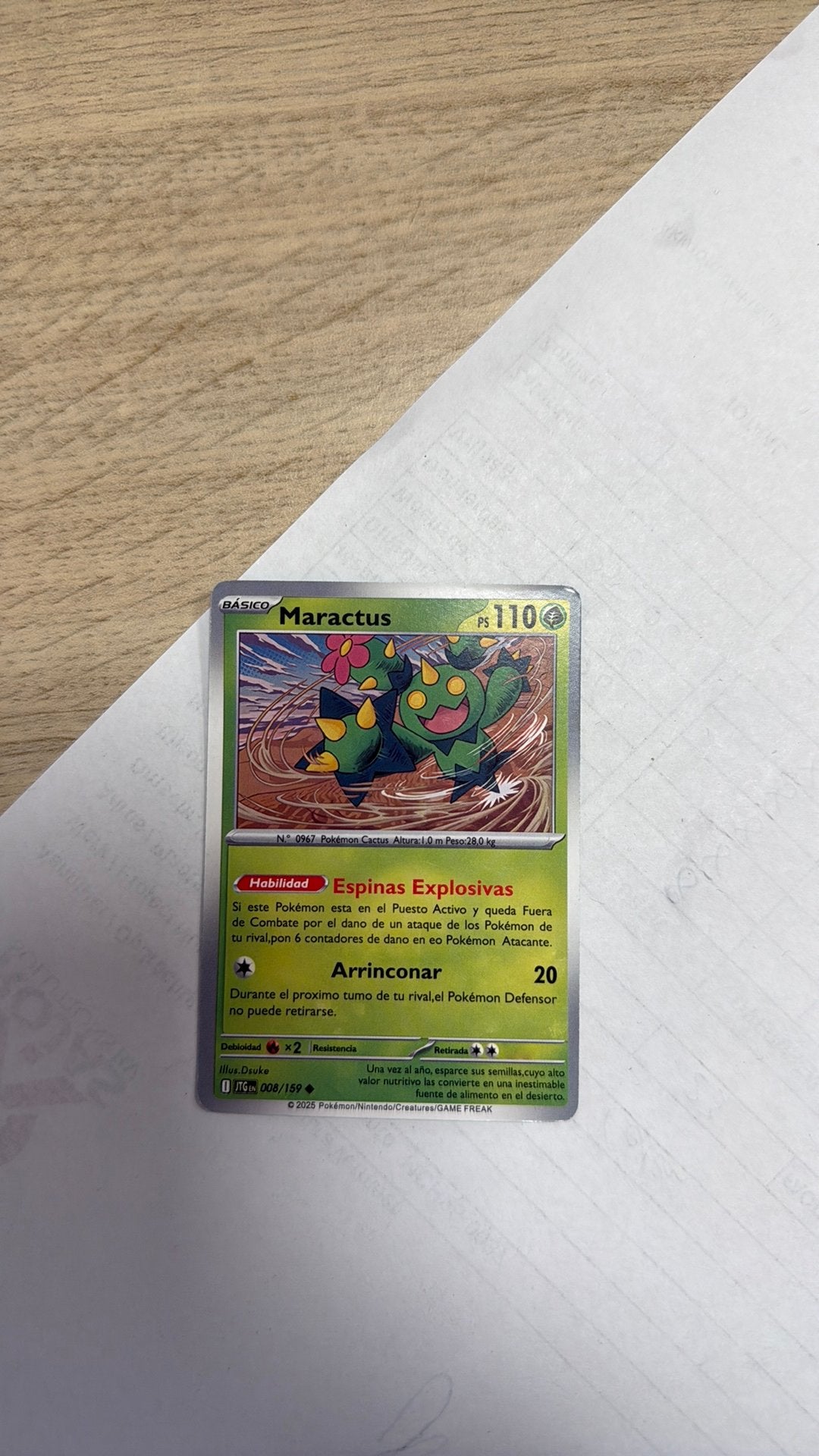 Maractus Pokémon Kaart - PS 110, Ophalen of Verzenden, Zo goed als nieuw, Losse kaart