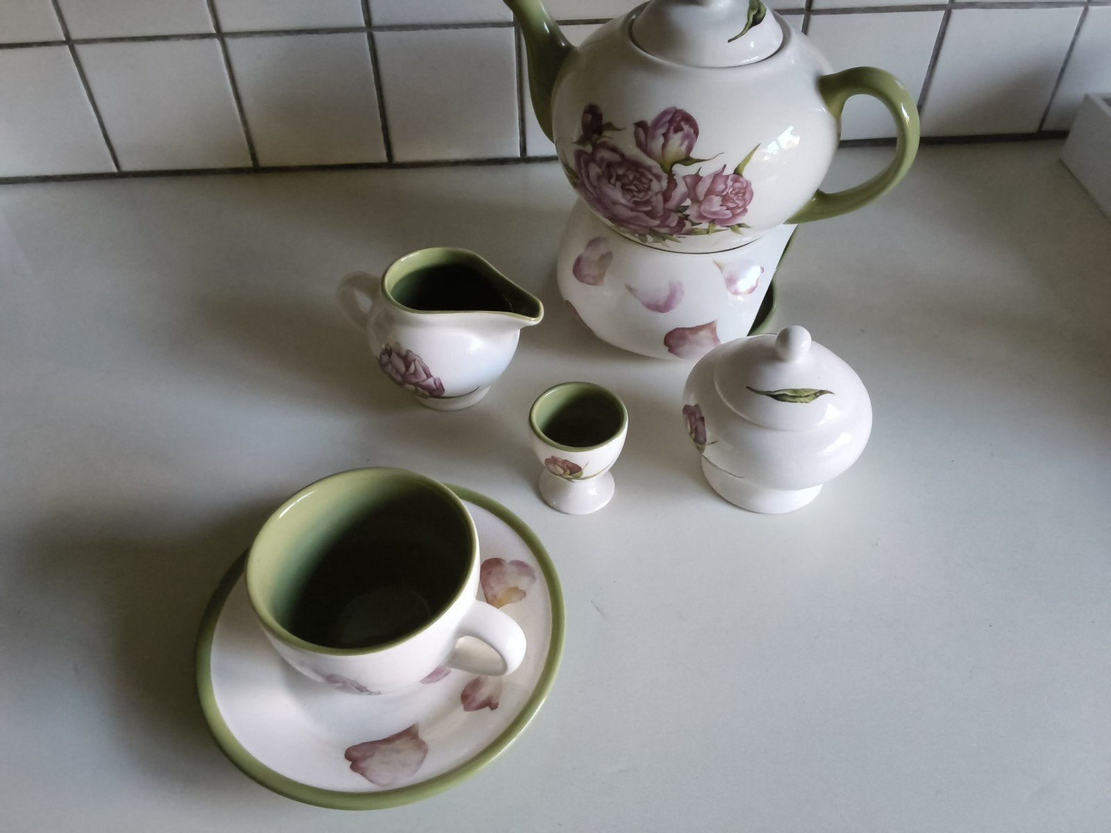 jet peoney: theepot  op rechaud,roomstel enz., Overige typen, Ophalen of Verzenden, Zo goed als nieuw, Overige stijlen