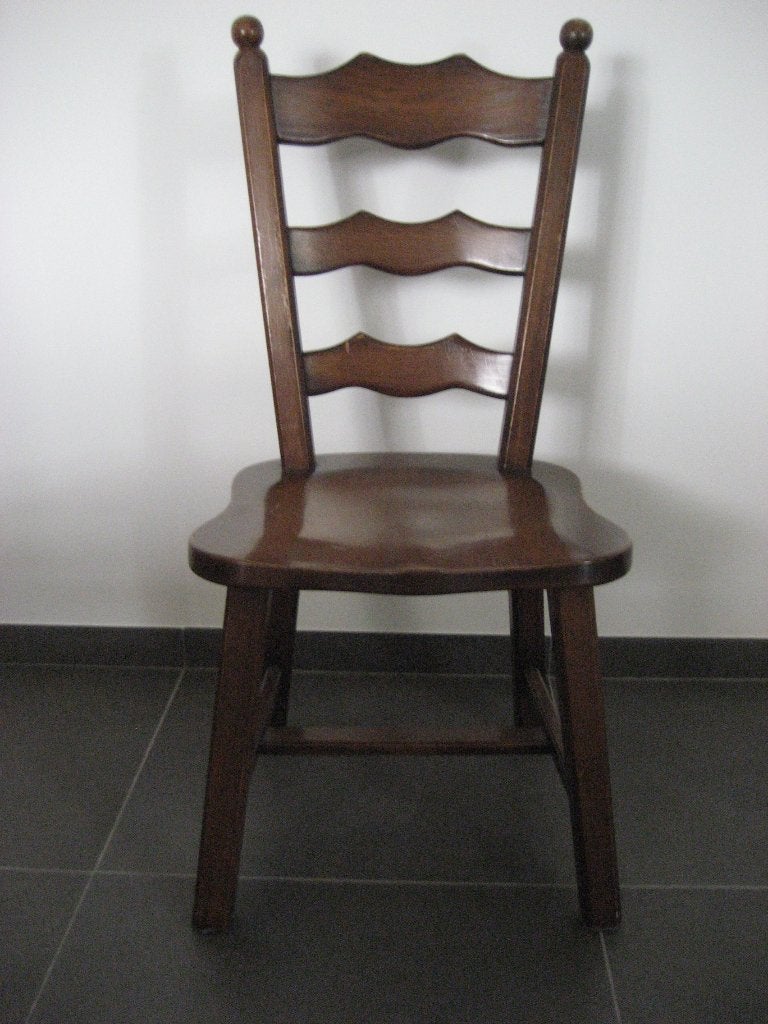 1 degelijke stevig massief eiken stoel knopstoel whitewash, Huis en Inrichting, Stoelen, Gebruikt, Bruin, Ophalen of Verzenden