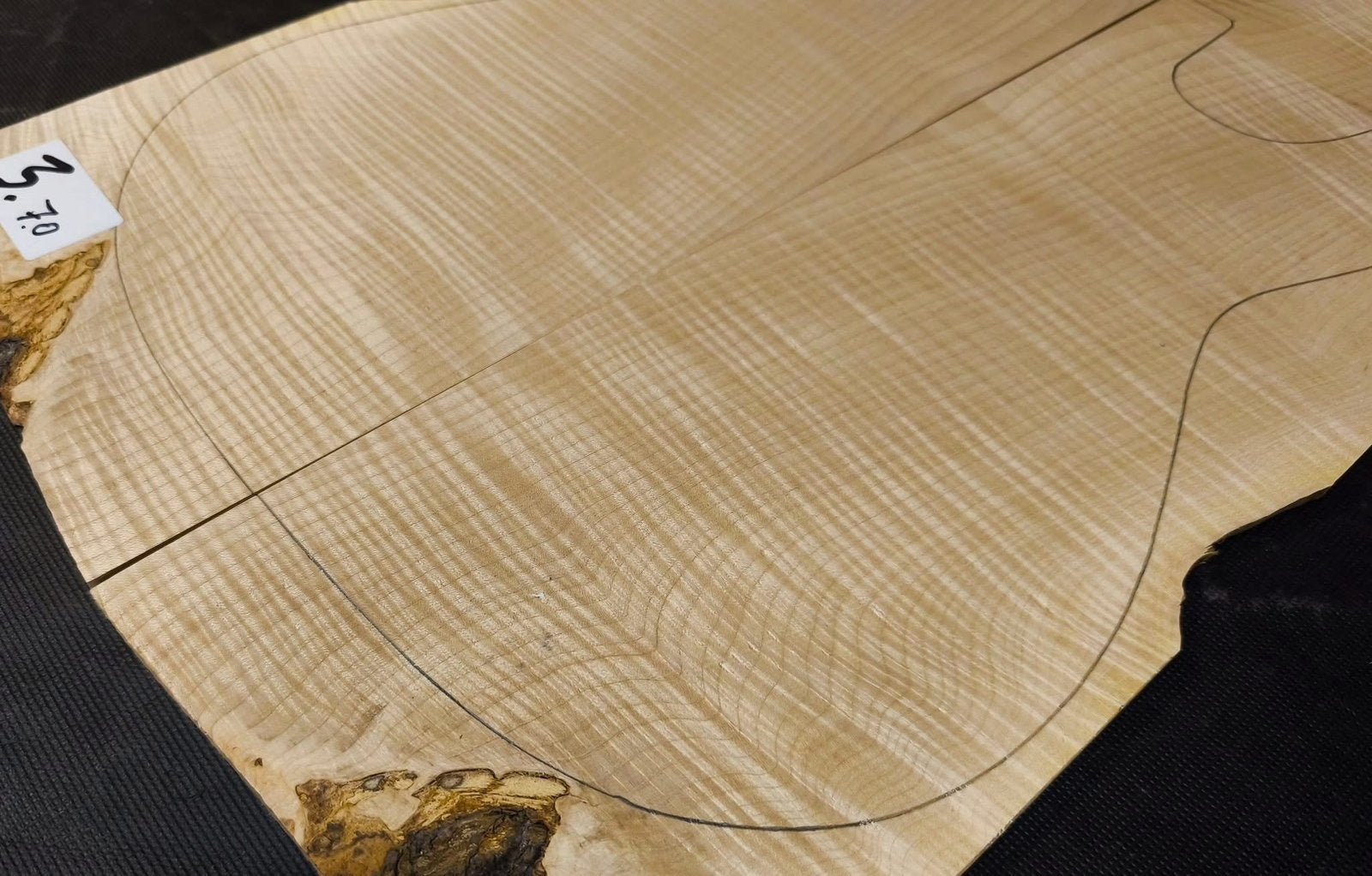 Esdoorn Gitaartops (Flame/Quilted Maple) Luthier Bookmatched, Verzenden, Nieuw, Elektrische gitaar, Flightcase