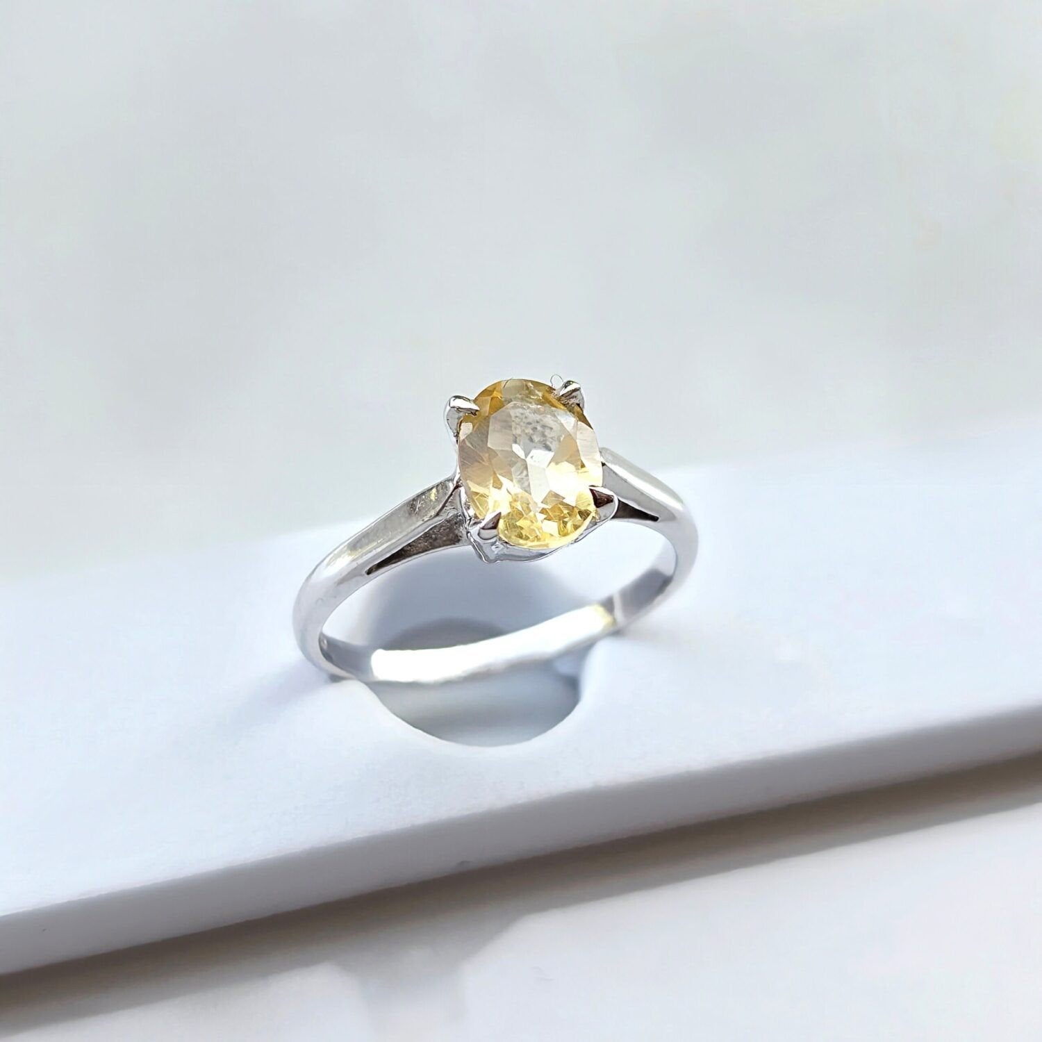 Chique Citrien zilveren ring, Verzenden, Nieuw