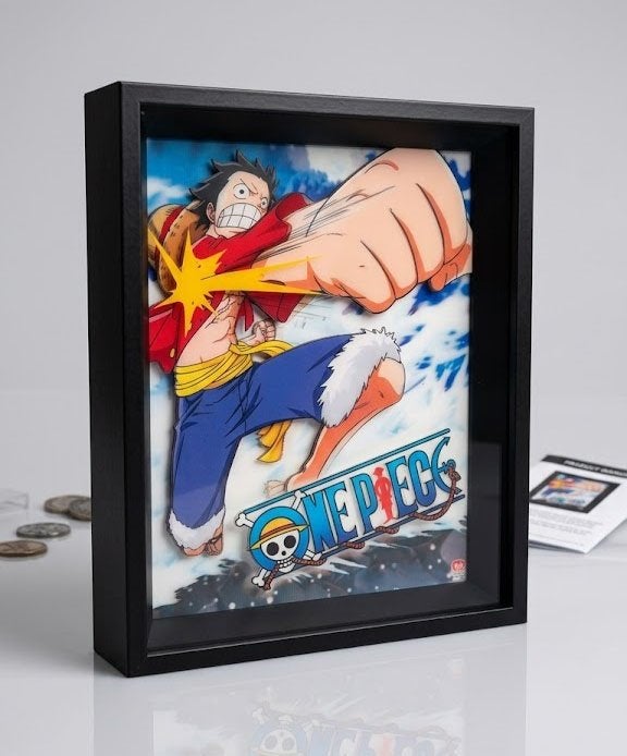 Partij One piece gum gum Pistol 3-D afbeelding in lijst, NHP International, Ophalen of Verzenden, Info@nhp-international.com, Nieuw