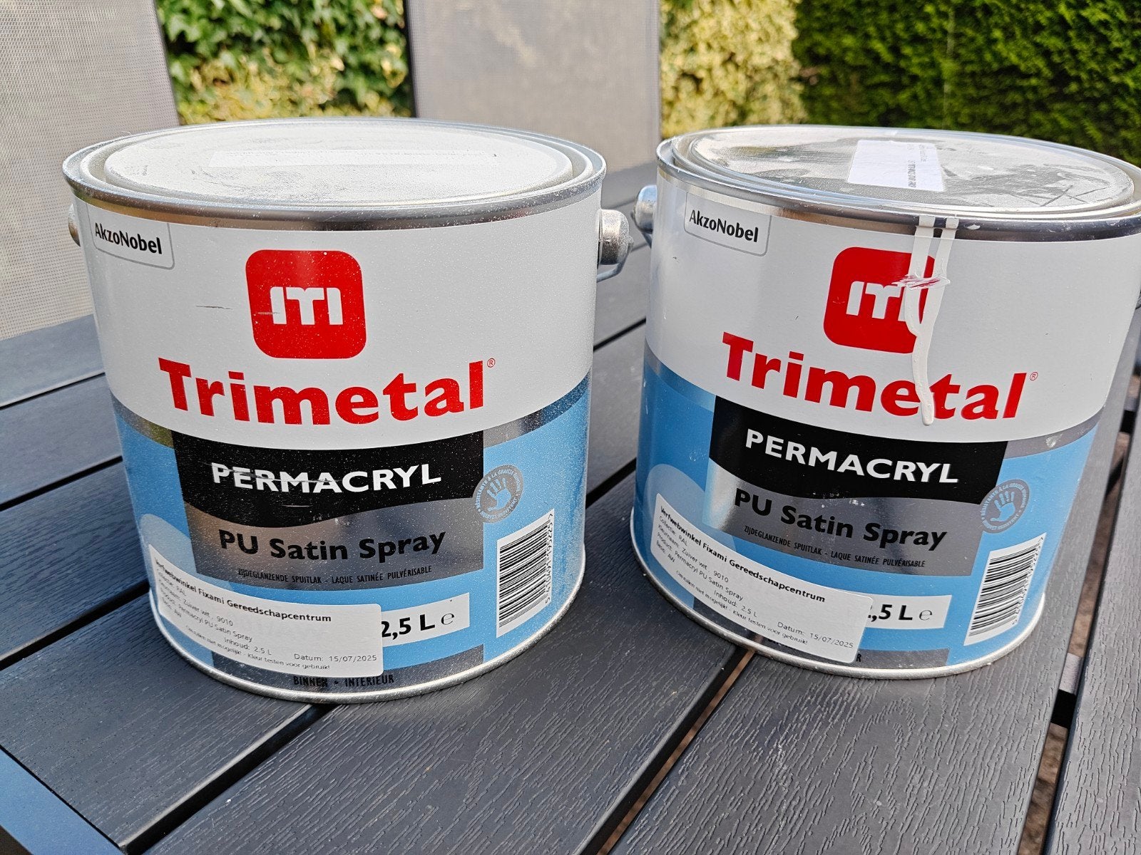 Trimetal Permacryl PU Satin Spray RAL 9010 - 2,5L, Ophalen, 5 tot 10 liter, Wit, Zo goed als nieuw
