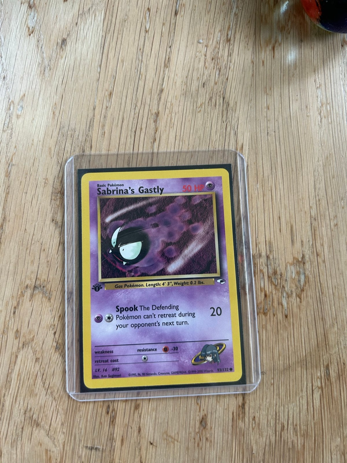First edition Sabrina's Gastly Pokémon Kaart (93/132), Ophalen of Verzenden, Zo goed als nieuw, Losse kaart