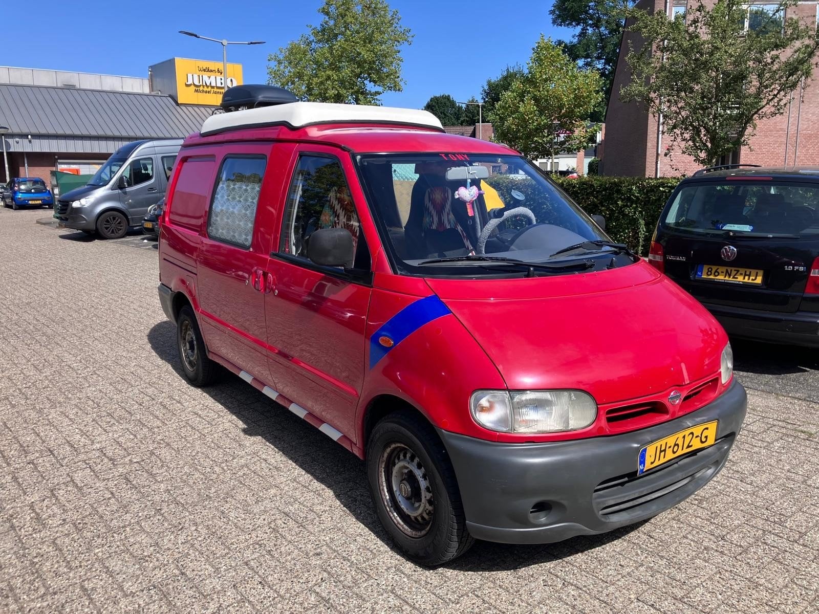camperbus met hefdak,trekhaak , airco,  vast bed,bustent, Caravans en Kamperen, Campers, Overige merken, Buscamper of Camperbus