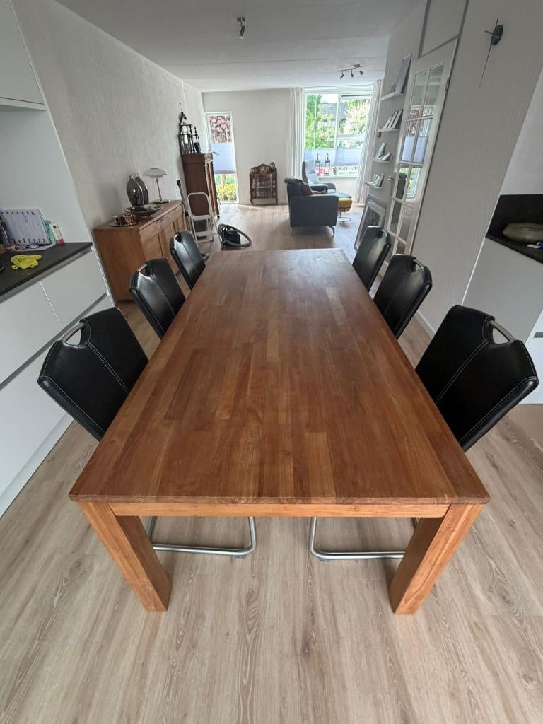 Tafel met zes stoelen, Ophalen, Gebruikt, Teakhout, 200 cm of meer