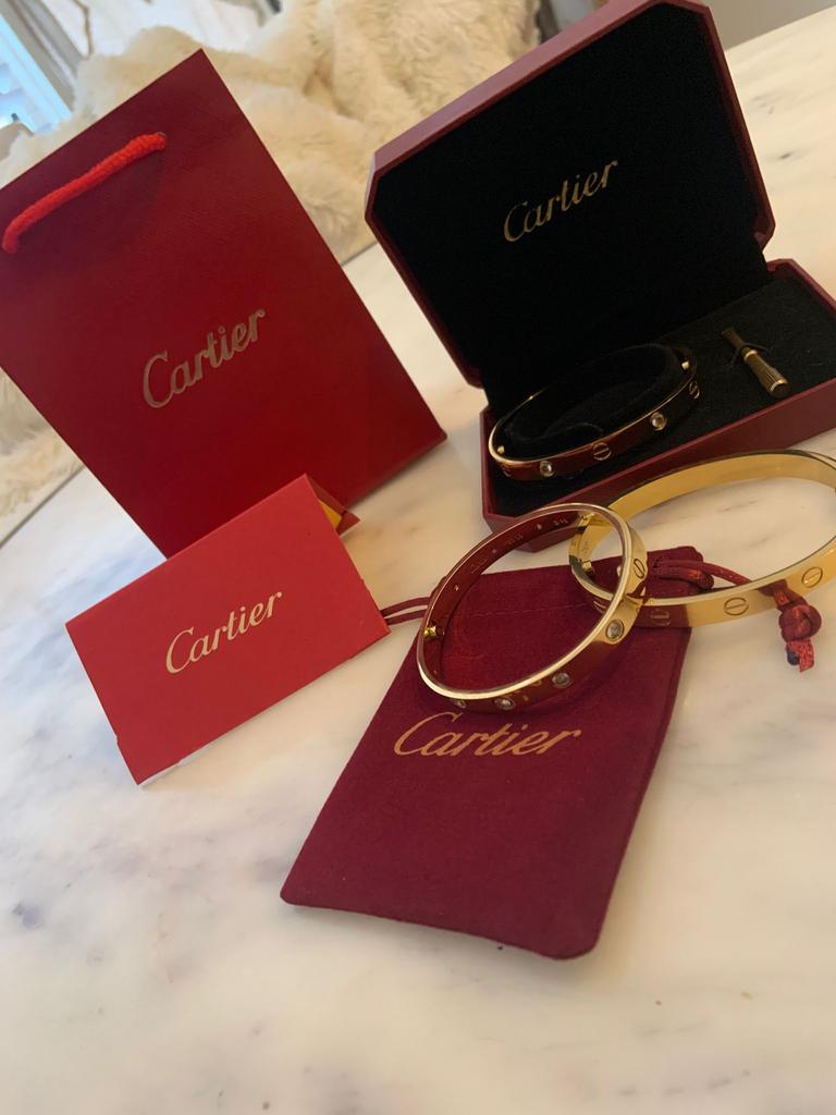 Nieuwe Cartier Armband cartier love en diamanten., Ophalen of Verzenden, Nieuw, Goud