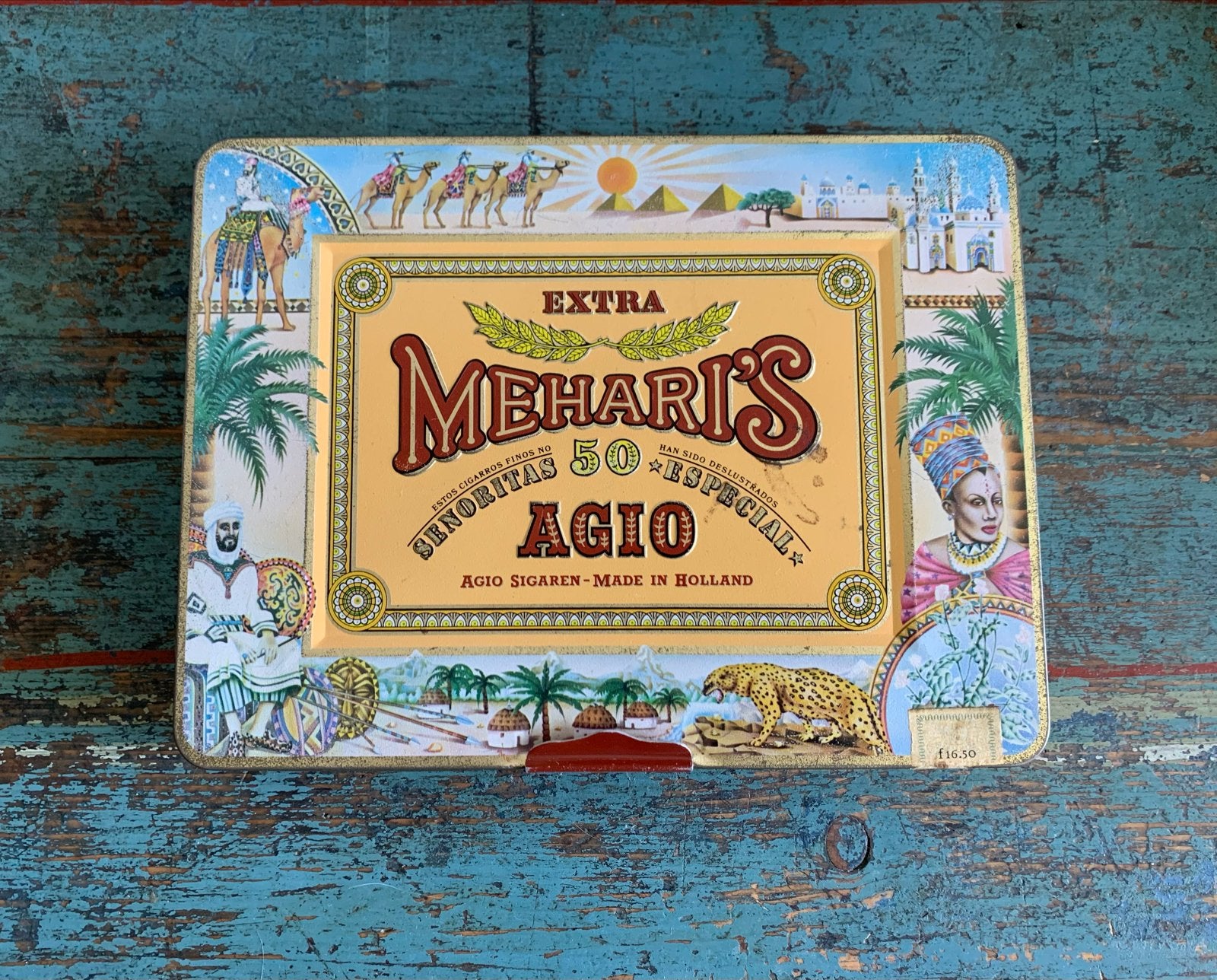 Vintage Agio Mehari's sigarenblik - Made in Holland, Ophalen of Verzenden, Gebruikt, Overige, Overige merken