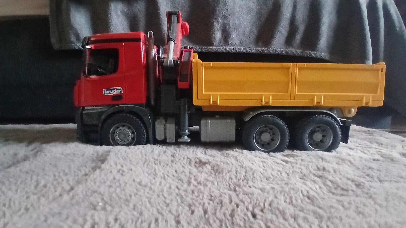 Bruder MAN TGS Vrachtwagen met Kraan en Container, Kinderen en Baby's, Speelgoed | Speelgoedvoertuigen, Ophalen of Verzenden, Gebruikt