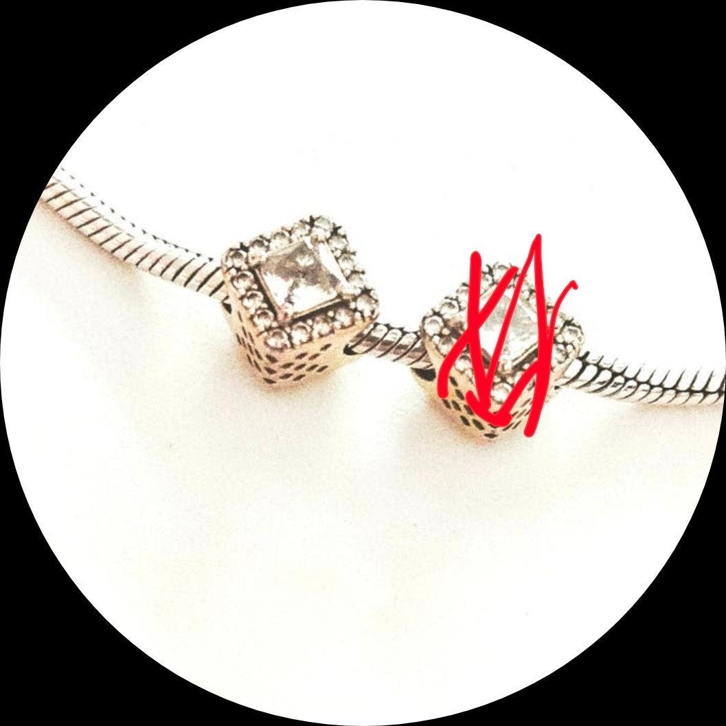 Pandora 1x Geometric Radiance rose goud 786206CZ / zirkonia, Pandora, Ophalen of Verzenden, Zo goed als nieuw, 1 bedel