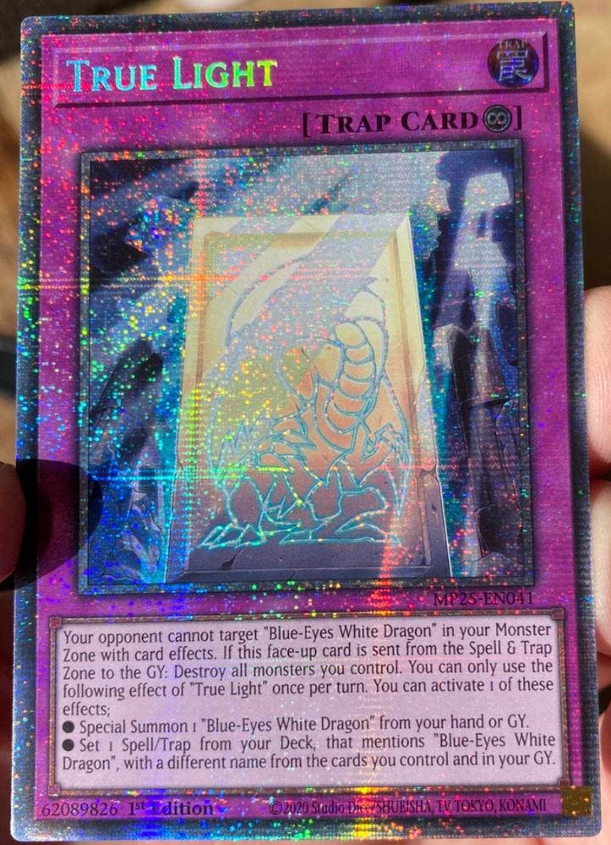 Yu-Gi-Oh! True Light MP25 1st Edition Starlight Rare !, Ophalen of Verzenden, Zo goed als nieuw, Losse kaart, Foil