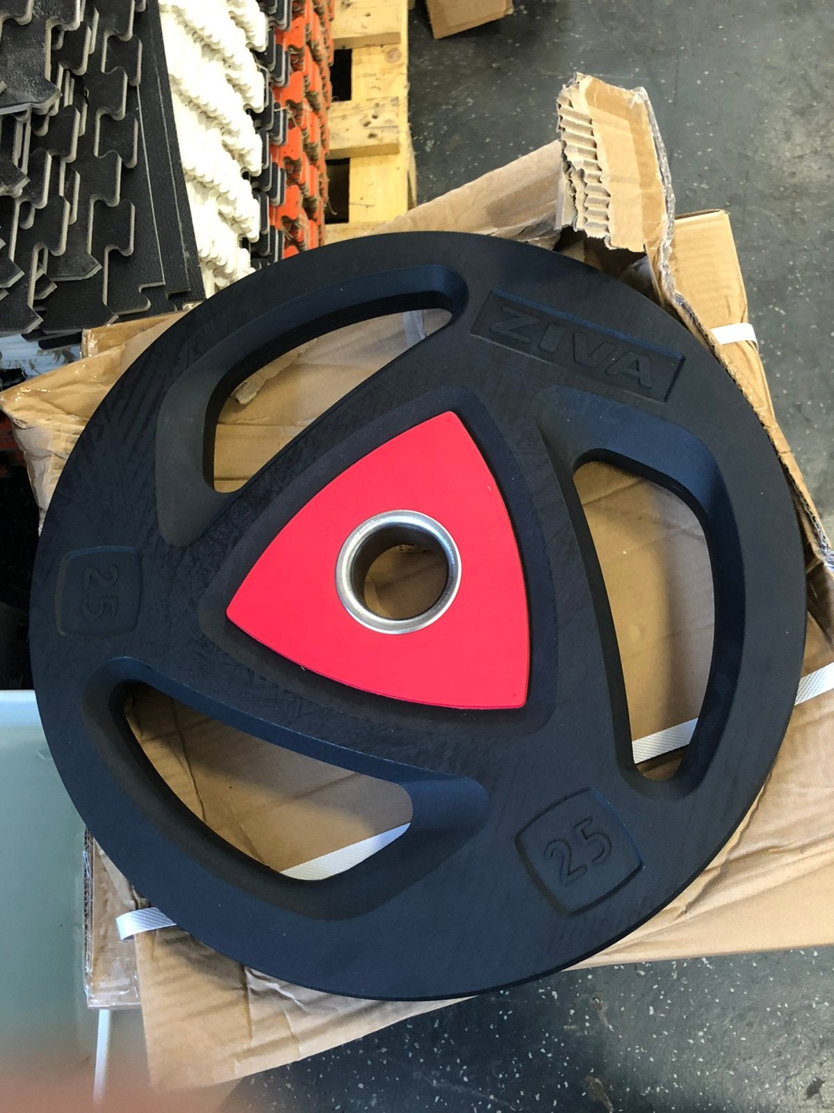 2 x 25 kg nieuwe pu ziva olympische halter schijven 50mm, Sport en Fitness, Halterschijven, Halter schijven, 2 x 25 kg, Ziva