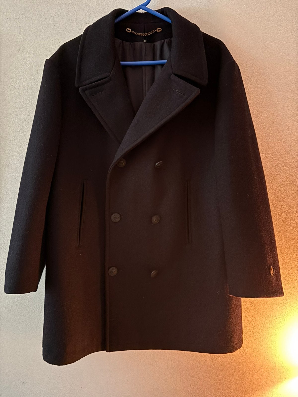Franse peacoat van Michel Beaudouin - maat 48, Ophalen of Verzenden, Zo goed als nieuw, Maat 48/50 (M), Blauw
