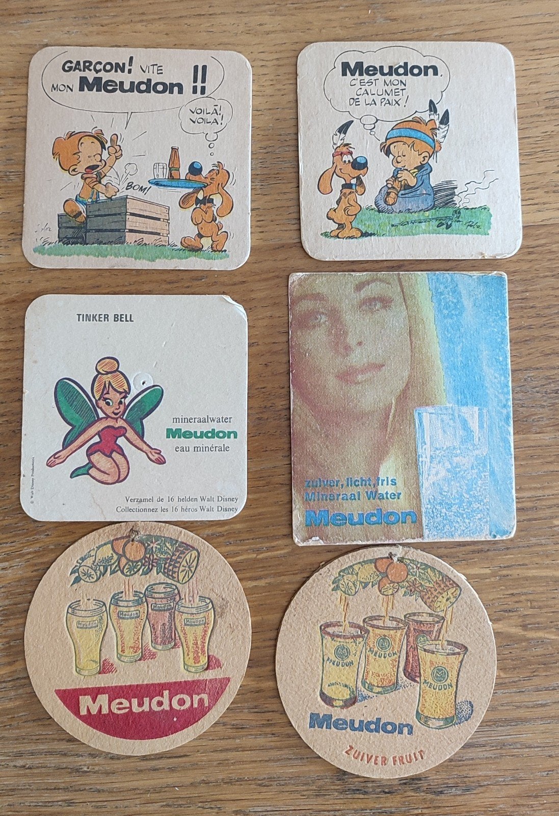 Meudon vintage viltjes onderdzetters, Ophalen of Verzenden, Gebruikt, Viltje(s), Overige merken