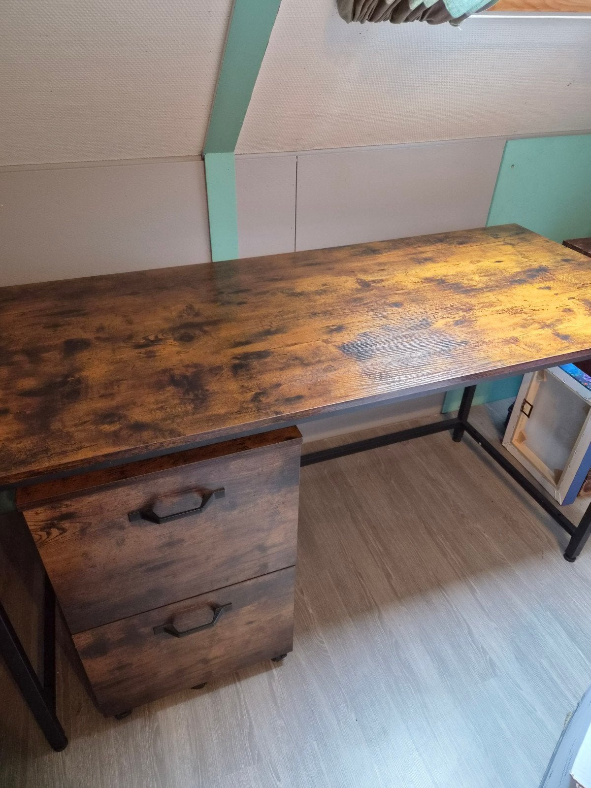 Nieuw bureau met ladeblok op wieltjes, Huis en Inrichting, Bureaus, Ophalen, Hout, Met lades, Nieuw