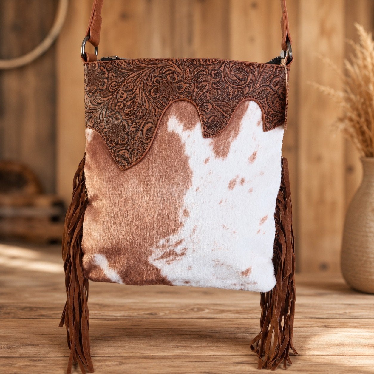 Western stijl schouder tasje., Bruin, Schoudertasje, Nieuw, Ophalen of Verzenden