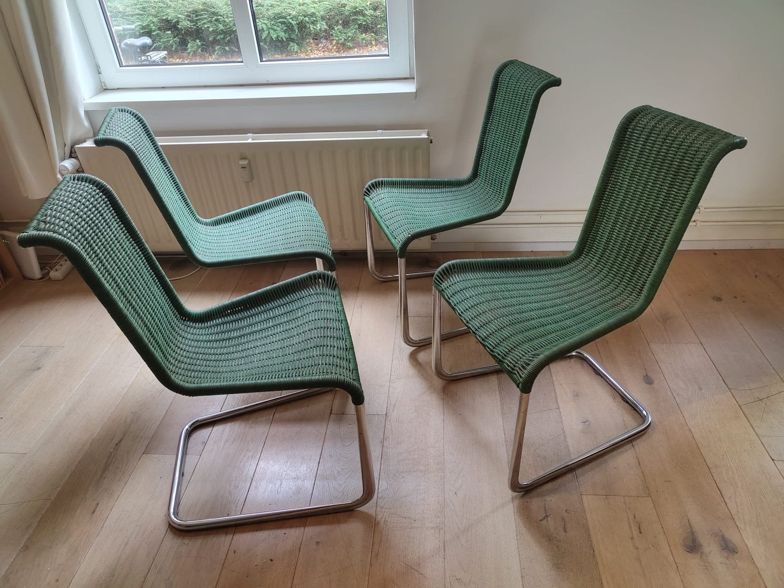 Tecta B20 Axel Bruchhäuser stoelen set 4 stuks – groen, Ophalen, Overige kleuren, Design, Riet of Rotan