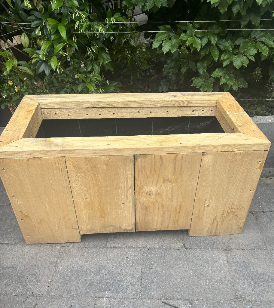Robuuste steigerhouten plantenbak 80x40x40, Ophalen, Vierkant, Nieuw, 60 cm of meer