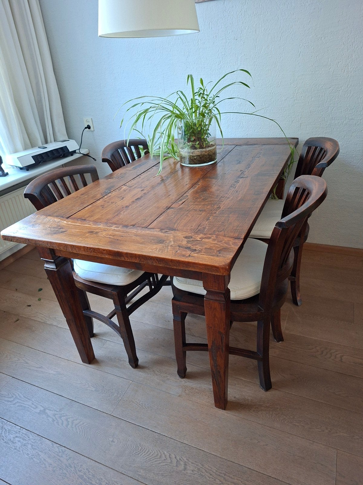 eethoek met 4 stoelen 160 x 92, Huis en Inrichting, Ophalen, Gebruikt, 4 tot 6 stoelen