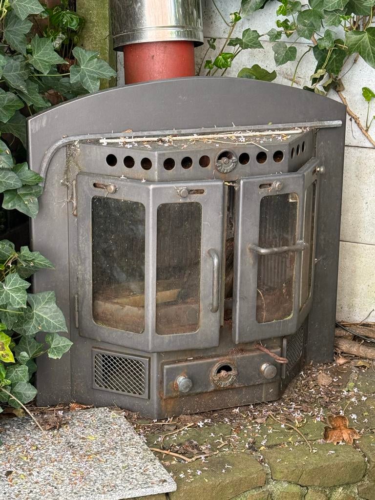 Gebruikte Barbas Houthaard met dubbele deuren, Ophalen, Gebruikt, Vrijstaande haard, Houthaard