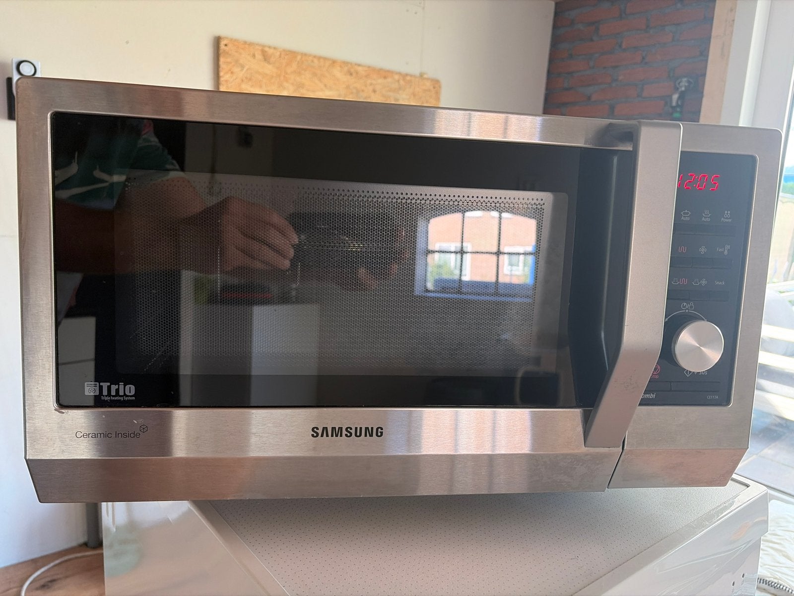 Samsung CE117A Combi Magnetron - Zilver, Ophalen, Combimagnetron, Gebruikt, Grill