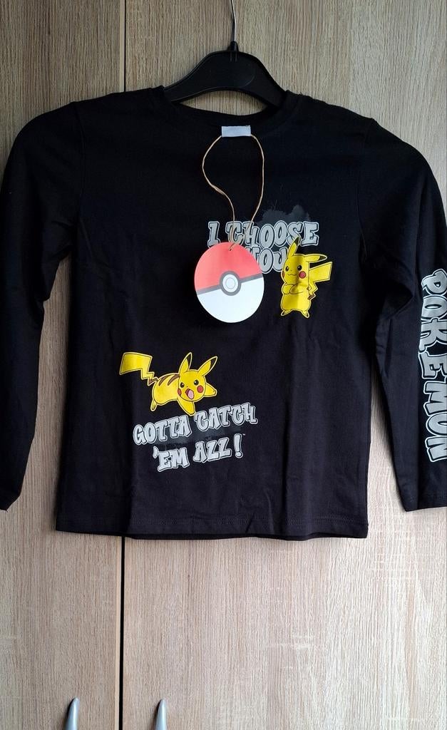 Pokemon longsleeve (shirt met lange mouwen) maat 110-116, Ophalen of Verzenden, Nieuw