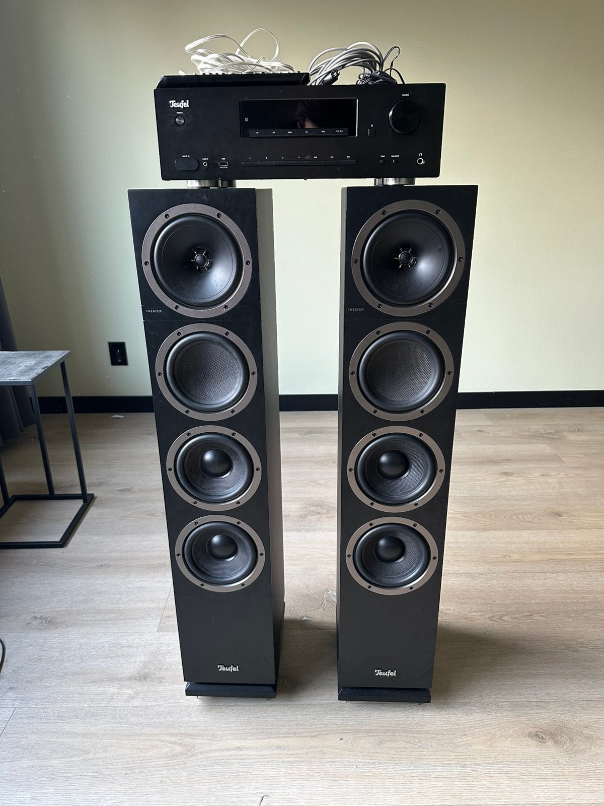 2 vloerspeakers + receiver (Teufel 500 kombo), Audio, Tv en Foto, Ophalen, Zo goed als nieuw, Overige merken