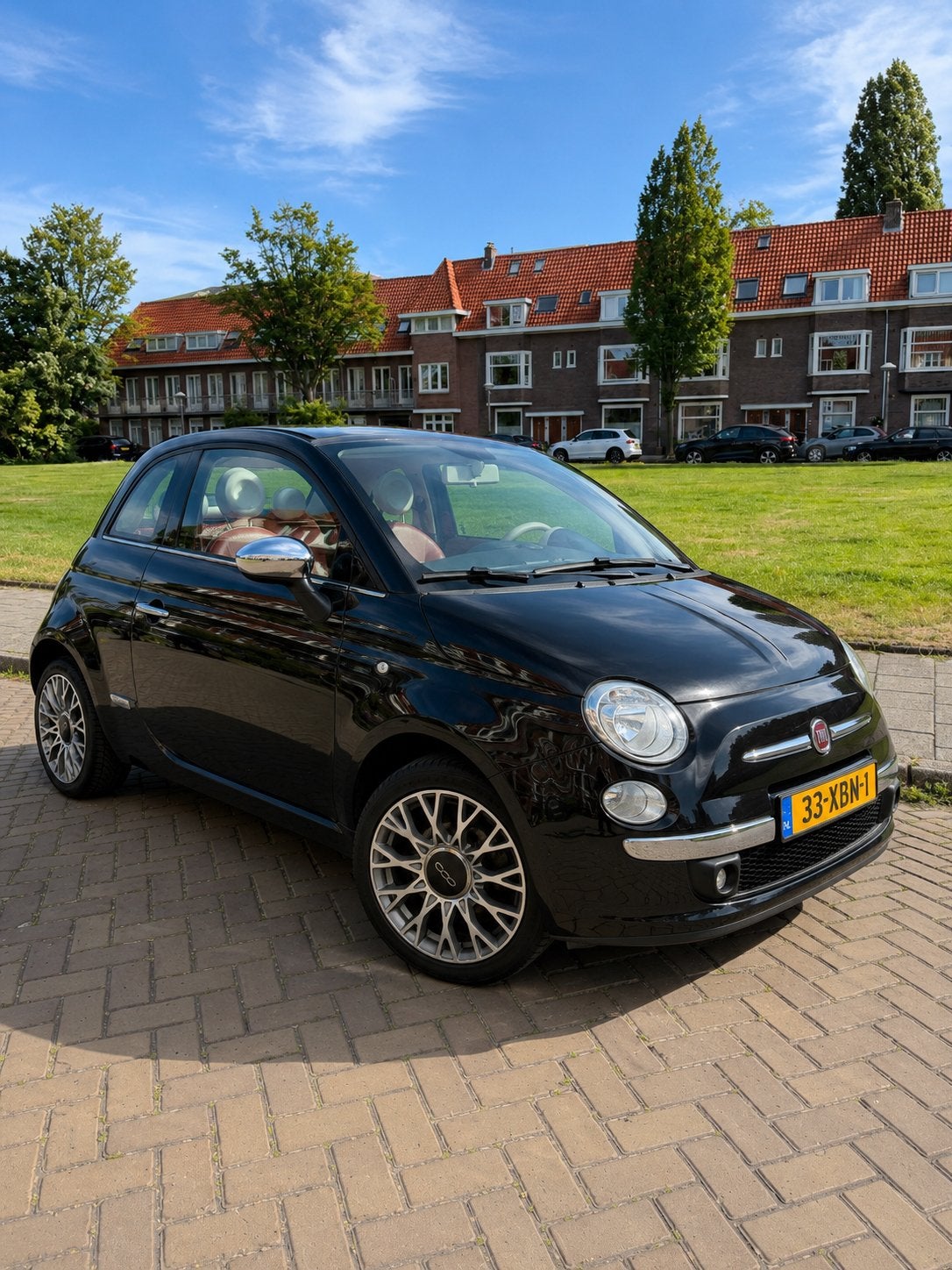 Fiat 500 Cabrio Automaat | Nieuw cabriodak + automaat | leer, Auto's, 4 cilinders, Zwart, Overige kleuren, Particulier