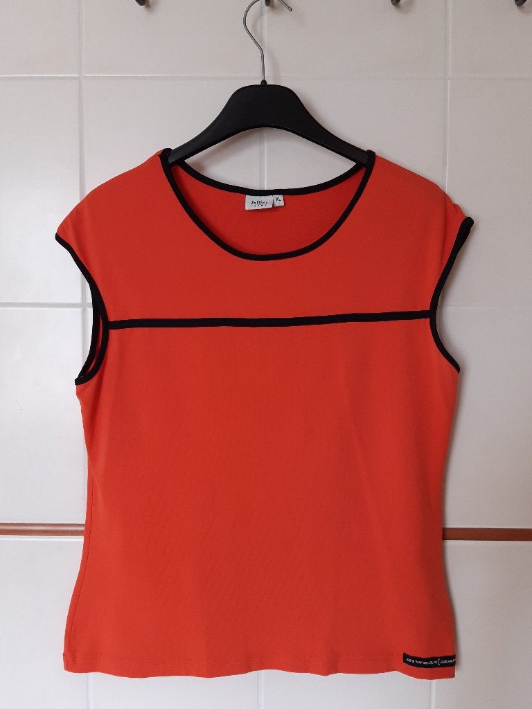 InWear jeans oranje DAMESTOP met zwarte accenten, maat L, Maat 42/44 (L), Oranje, Ophalen of Verzenden, Zo goed als nieuw