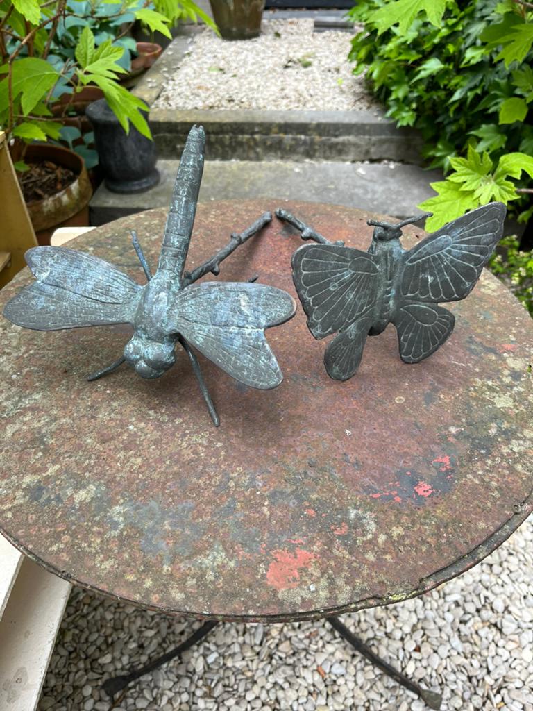 OUDE PLANTENSTEKERS TUIN TERRAS POT BRONS, Ophalen of Verzenden